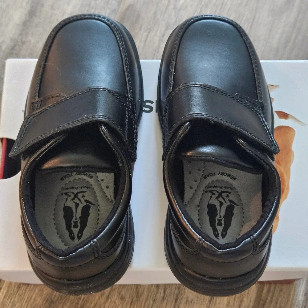 Hush Puppies Gavin Dress Shoes Boys 8.5W Black Leather Oxford Classic Formal